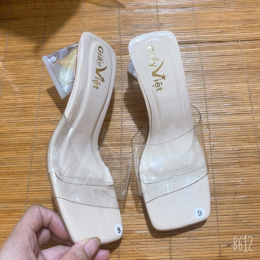 Dép Cao Gót Nữ Quai Trong Gót Tam Giác 5Cm Thời Trang siêu Hót