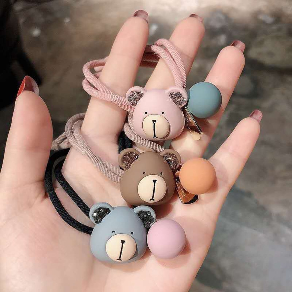 Dây buộc cột tóc Hàn Quốc cute hình gấu đẹp dễ thương cho bé gái