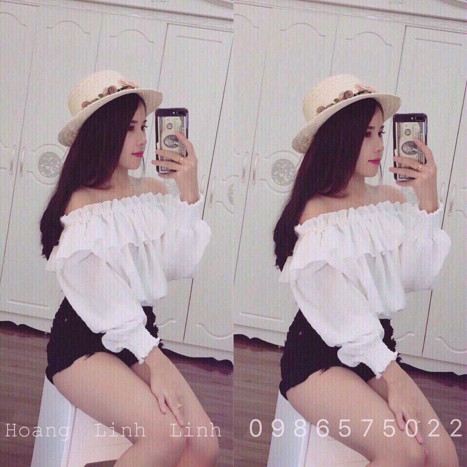 Áo Voan Trễ Vai Tay Bo