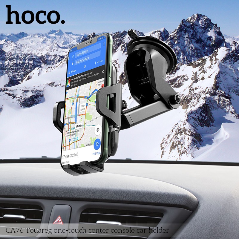 Giá đỡ điện thoại trên ôtô Hoco CA76, kẹp giữ trên Táp lô, kính chắn gió - Chính hãng