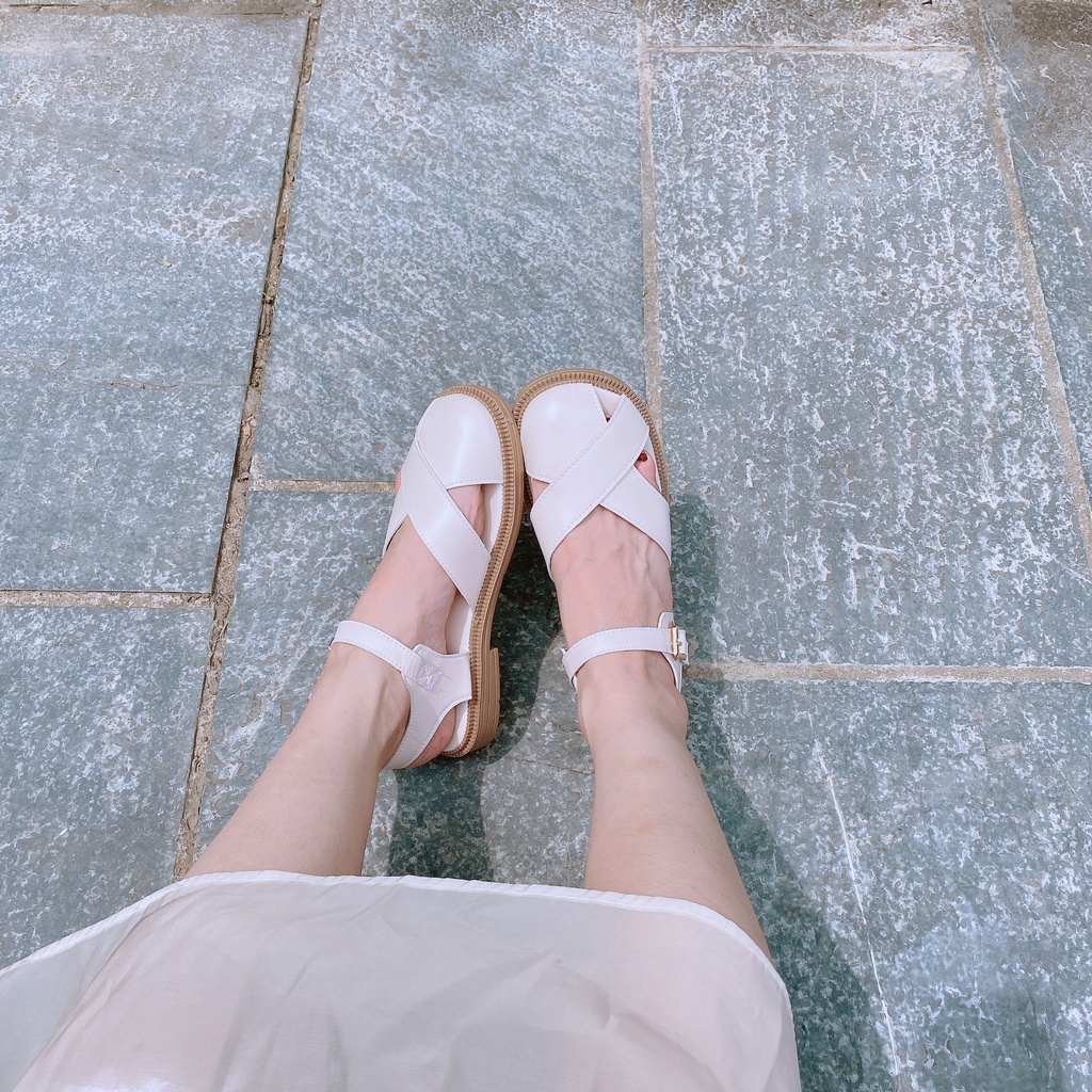 Lùi 1 size Sandal Quai Hậu Quai CUT OUT Độc Lạ Phong Cách Hàn Quốc G071