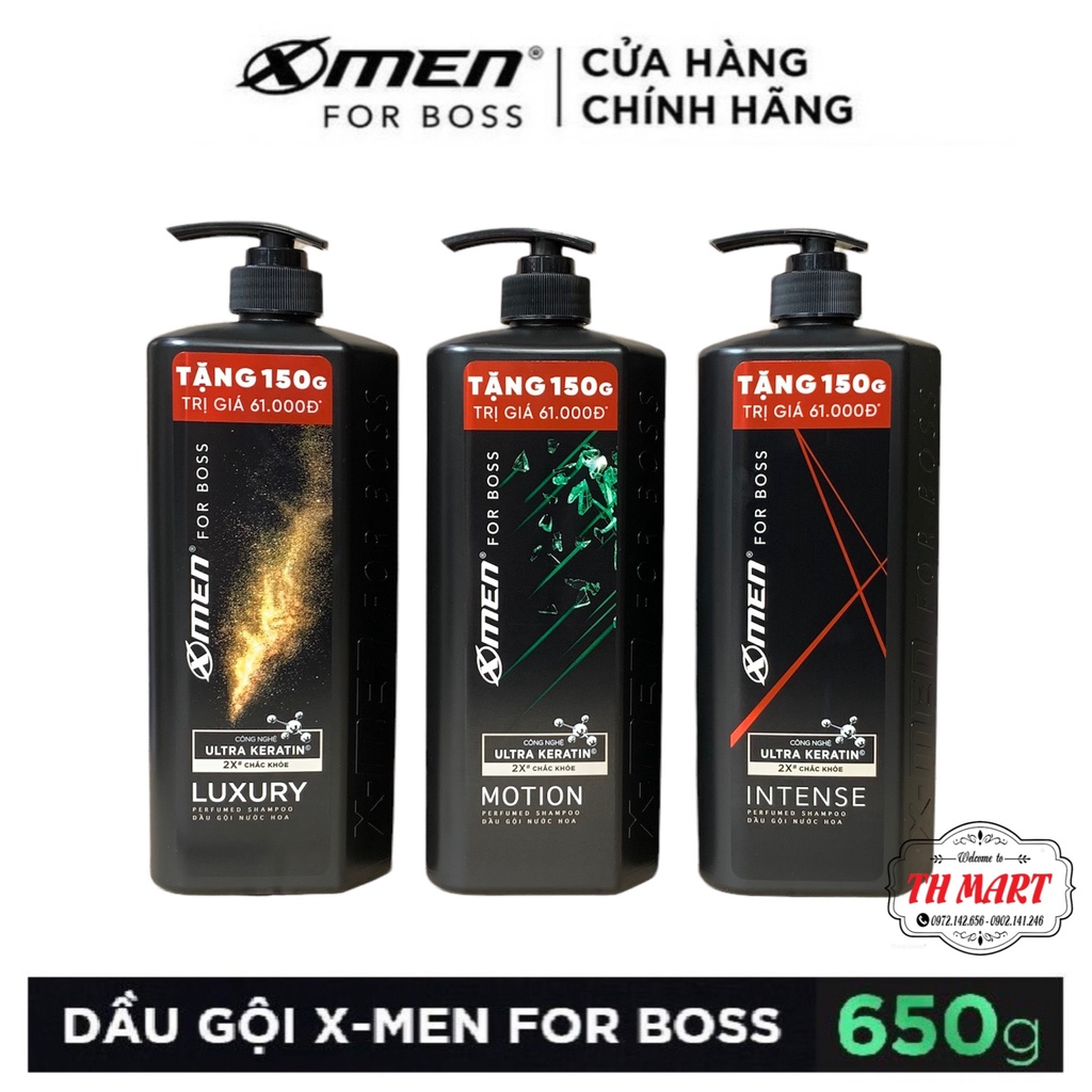 dầu gội đầu xmen for boss hương nước hoa chai 650G tặng thêm 150G
