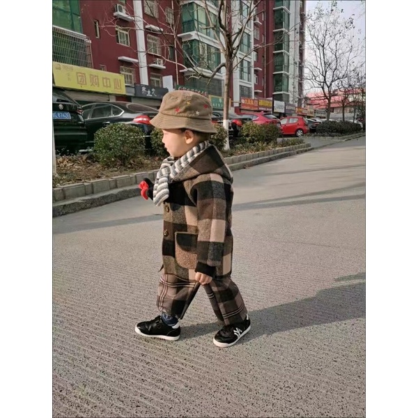 Áo Khoác dạ Lót Lông Cho Các Bé Siêu Ấm
