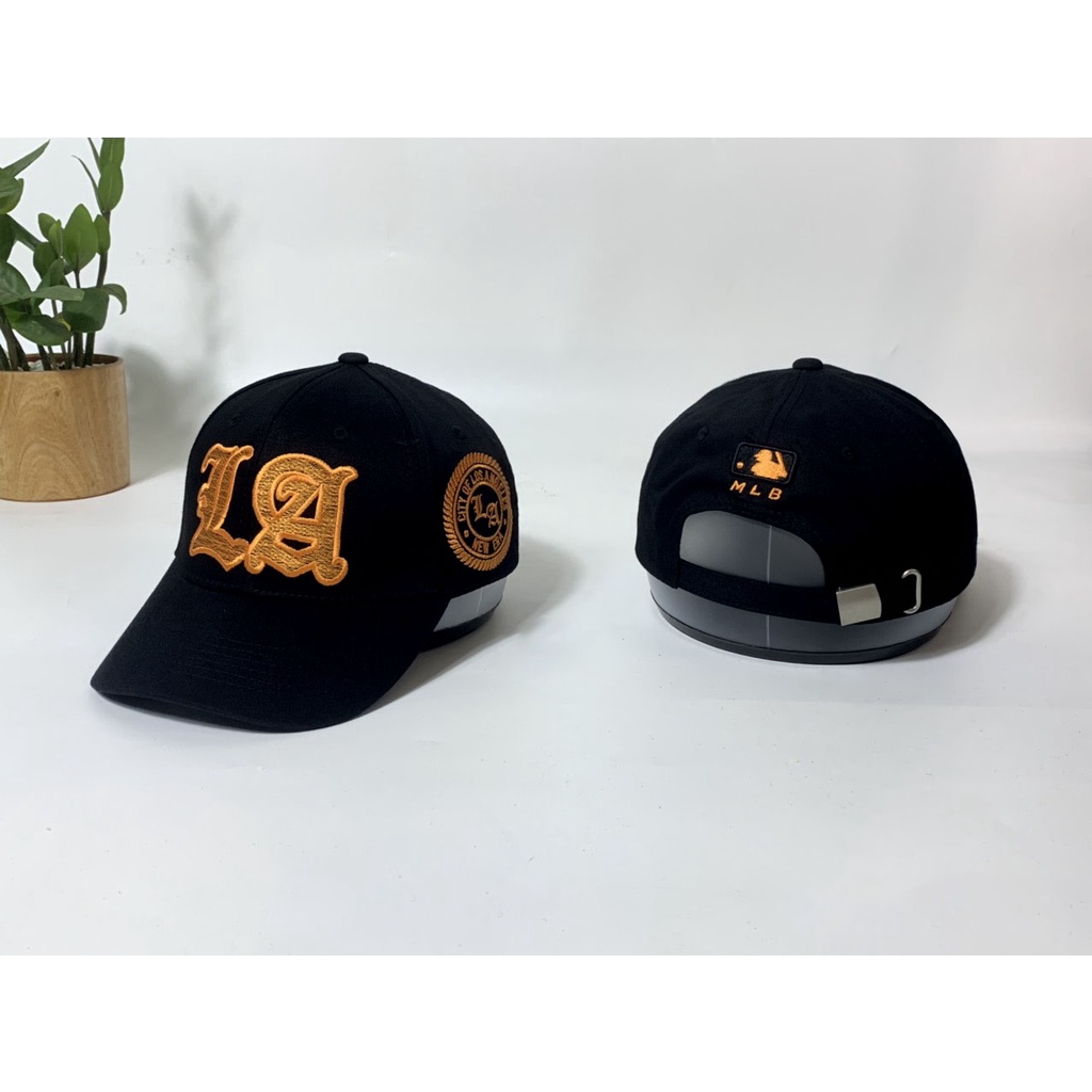 Nón kết mũ lưỡi LA đen logo thêu Da Cam dành cho mọi lứa tuổi Free size