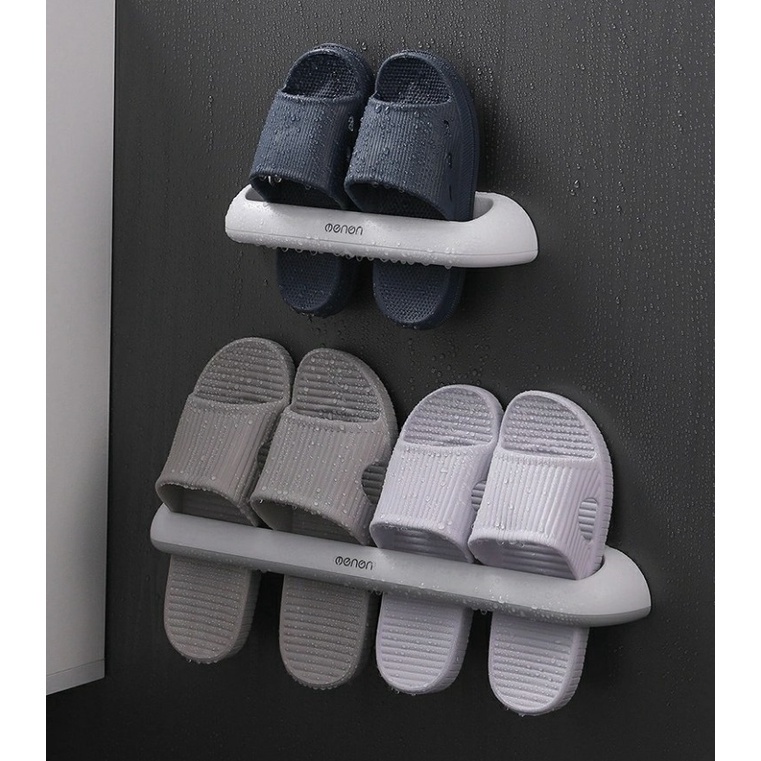 Giá treo dép nhà tắm dàn tường OENON cao cấp, Kệ treo khăn phòng tắm chất liệu nhựa ABS sang trọng