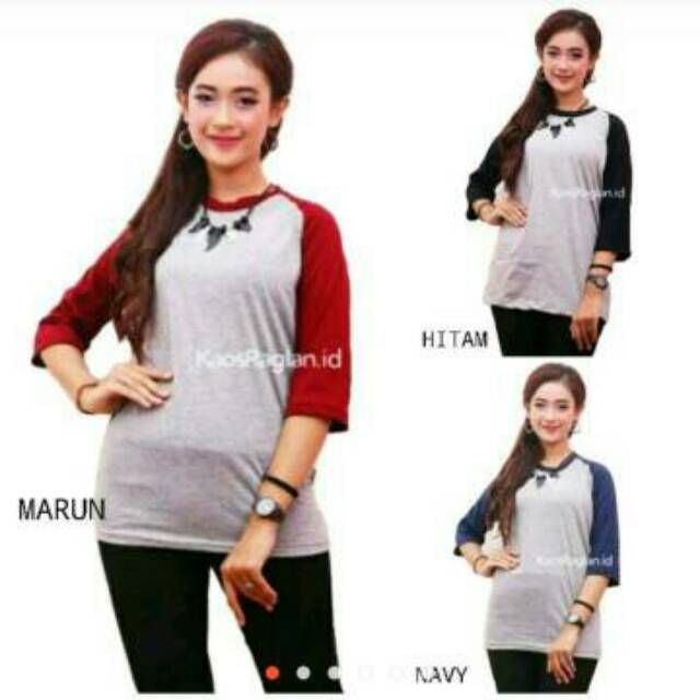 Áo Thun Raglan Tay Lỡ 3 / 4 Thời Trang Cho Nữ