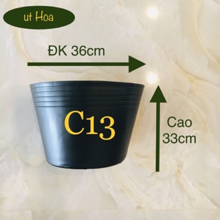 [Sỉ từ 20 cái] Chậu nhựa đen C13 trồng cây hiệu Phước Lộc / Quốc Huy(dày dặn)