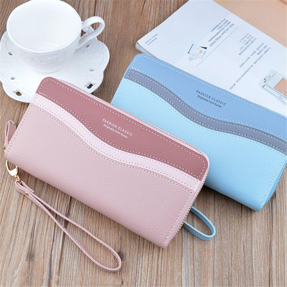 PATH Ví Da PU Dáng Dài Đựng Thẻ Tiện Dụng Hợp Thời Trang Giá Đỡ