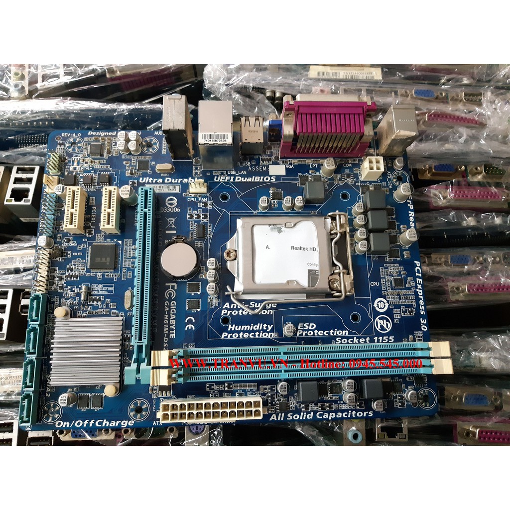 [ Giảm giá ] Mạch chủ Main Gigabyte H61 chạy Full Chip Socket 1155 sáng đẹp Like New
