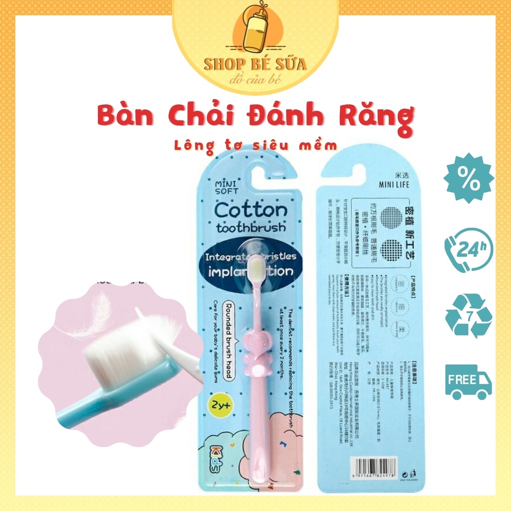 Bàn Chải Đánh Răng Cho Bé HOT Bàn Chải Tập Đánh Răng Sợi Lông Tơ Siêu Mềm Dễ Thương