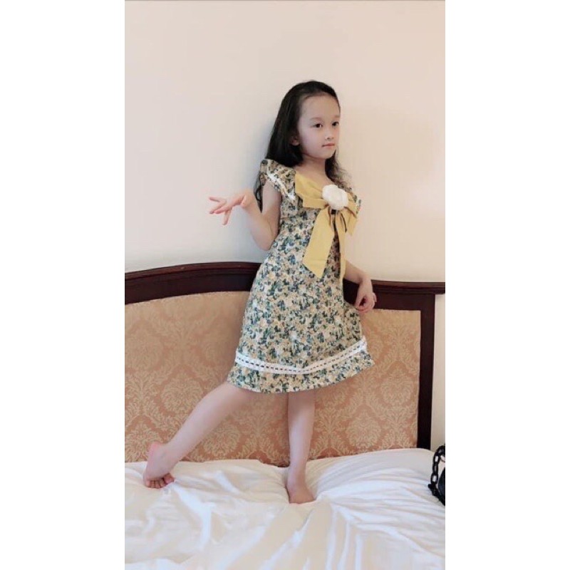 VÁY HOA NHÍ NƠ XINH TAY CÁNH TIÊN VIỀN REN