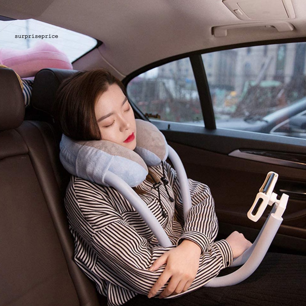 Gối Kê Cổ Mềm Hình Chữ U Với Giá Đỡ Điện Thoại Có Thể Điều Chỉnh