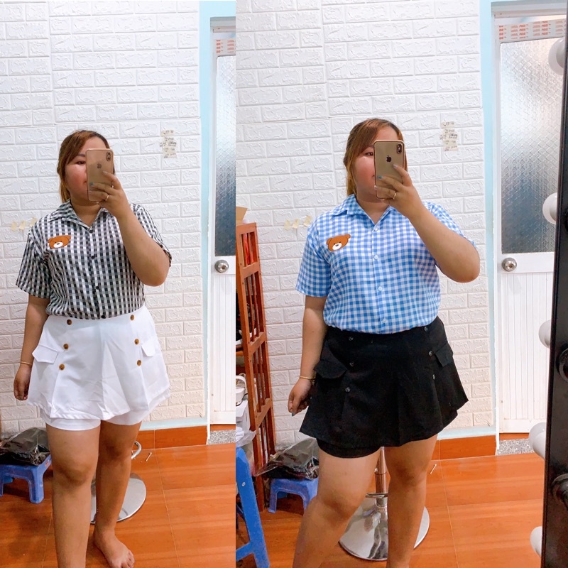 Áo sơ mi sọc  gấu