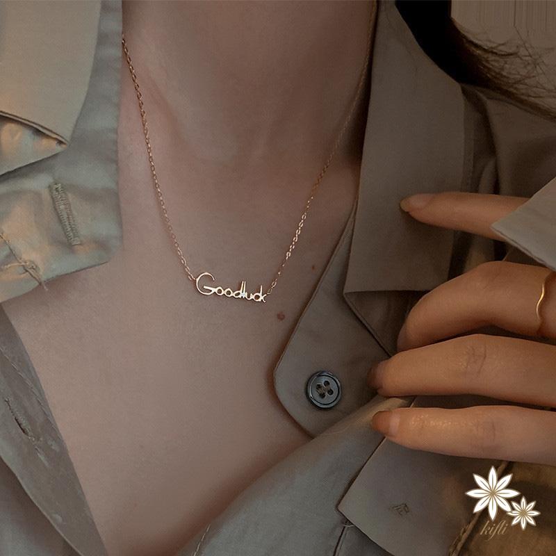 【Kifli】Vòng cổ Mặt Chữ May Mắn Thời Trang Dành Cho Nữ