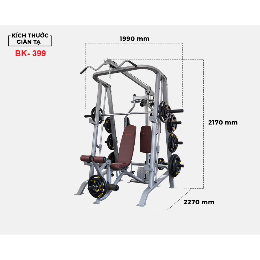 Giàn tạ KINGSPORT BK-399 (Tặng kèm 50kg tạ) - Giàn tạ chuyên nghiệp, giàn tạ tổng ...