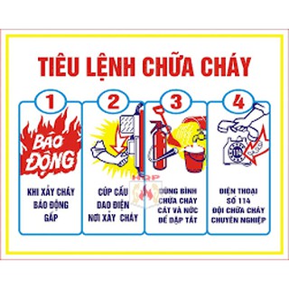 Bảng tiệu lệnh PCCC phòng cháy chữa cháy