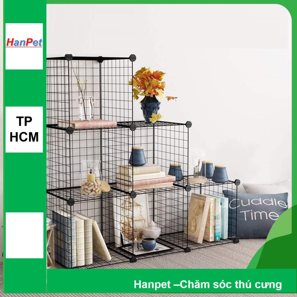 HCM- Chuồng quây chó mèo sóc thỏ 11 lưới + 1cửa+ Chốt Chuồng sắt sơn tĩnh điện -Chuồng quây chó mèo