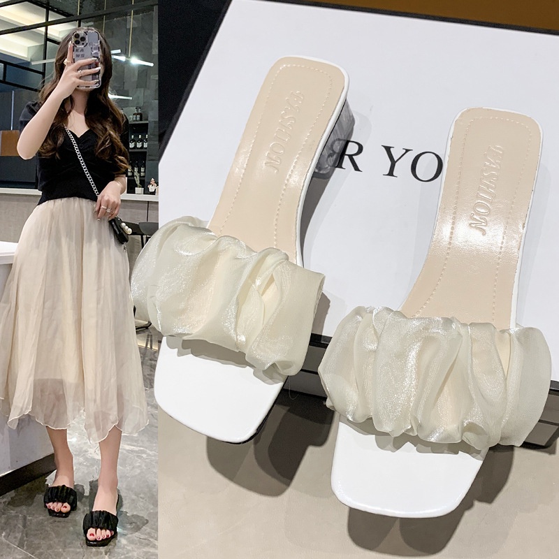 Giày đi biển IELGY gót pha lê phong cách Hàn Quốc thời trang dành cho nữ