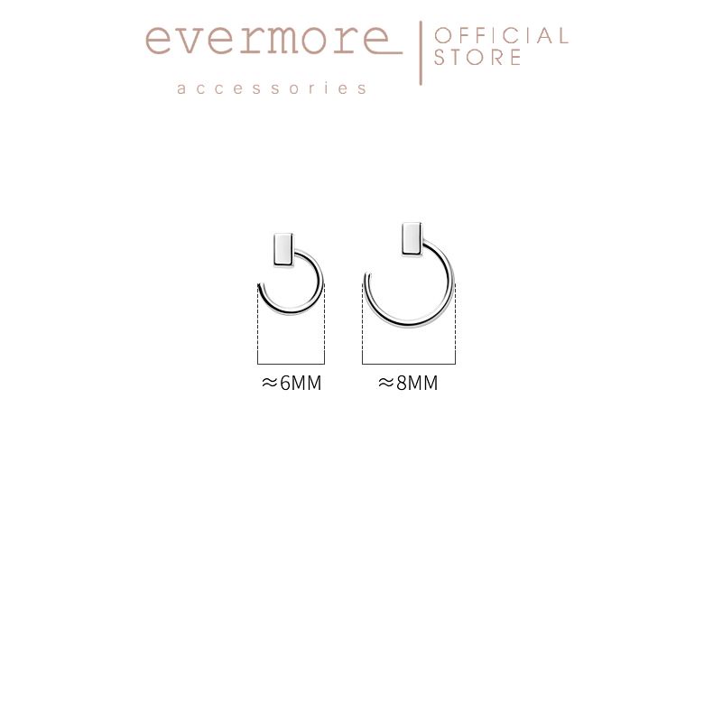 Bông tai bạc EVERMORE, khuyên tai tròn, hình vuông bạc ý 925 nguyên chất, phong cách thanh lịch, minimalism - H037