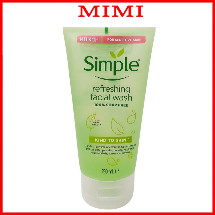 [Có sẵn] Sữa Rữa Mặt Simple Kind To Skin Refreshing Facial Wash Gel 150ml - Cho da Nhạy Cảm Và Da Dầu Mụn Mới