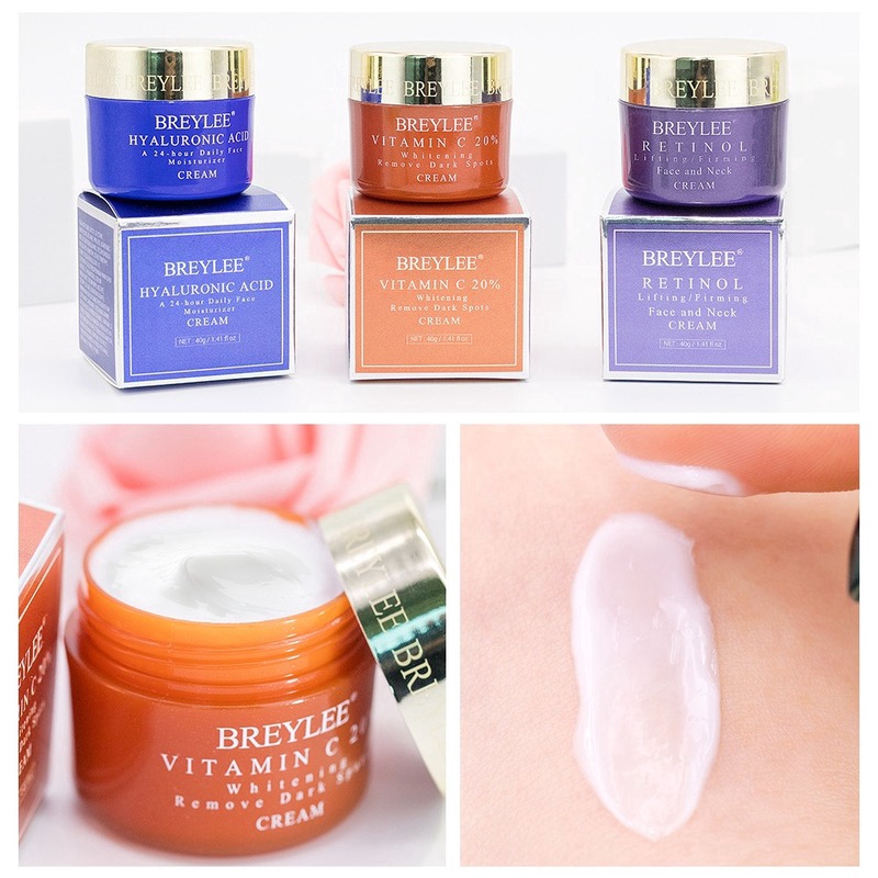 BREYLEE Retinol/Vitamin C/Hyaluronic acid Face Cream Whitening Moisturizing Firming Skin Care 40g