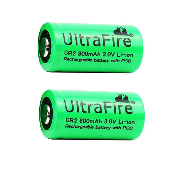 COMBO 2 PIN ULTRAFIRE SẠC CR2 800MAH 3V.