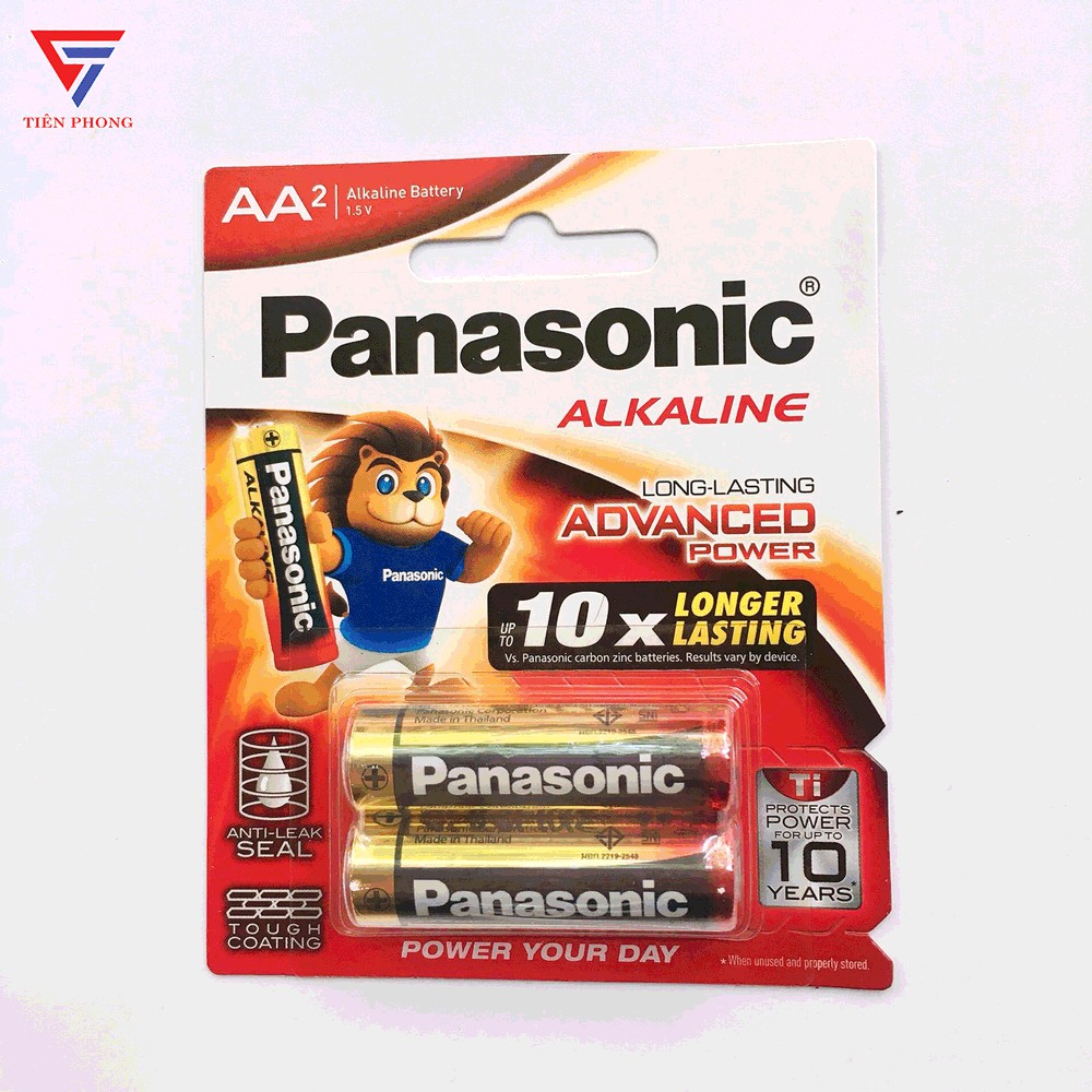 Pin AA Panasonic tiểu alkaline 1.5V vỉ 2 viên LR06T/2B chính hãng