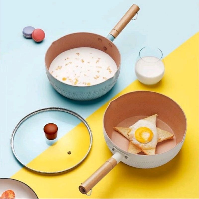 chảo chống dính bếp từ sâu lòng vân đá 18cm dùng cho mọi loại bếp