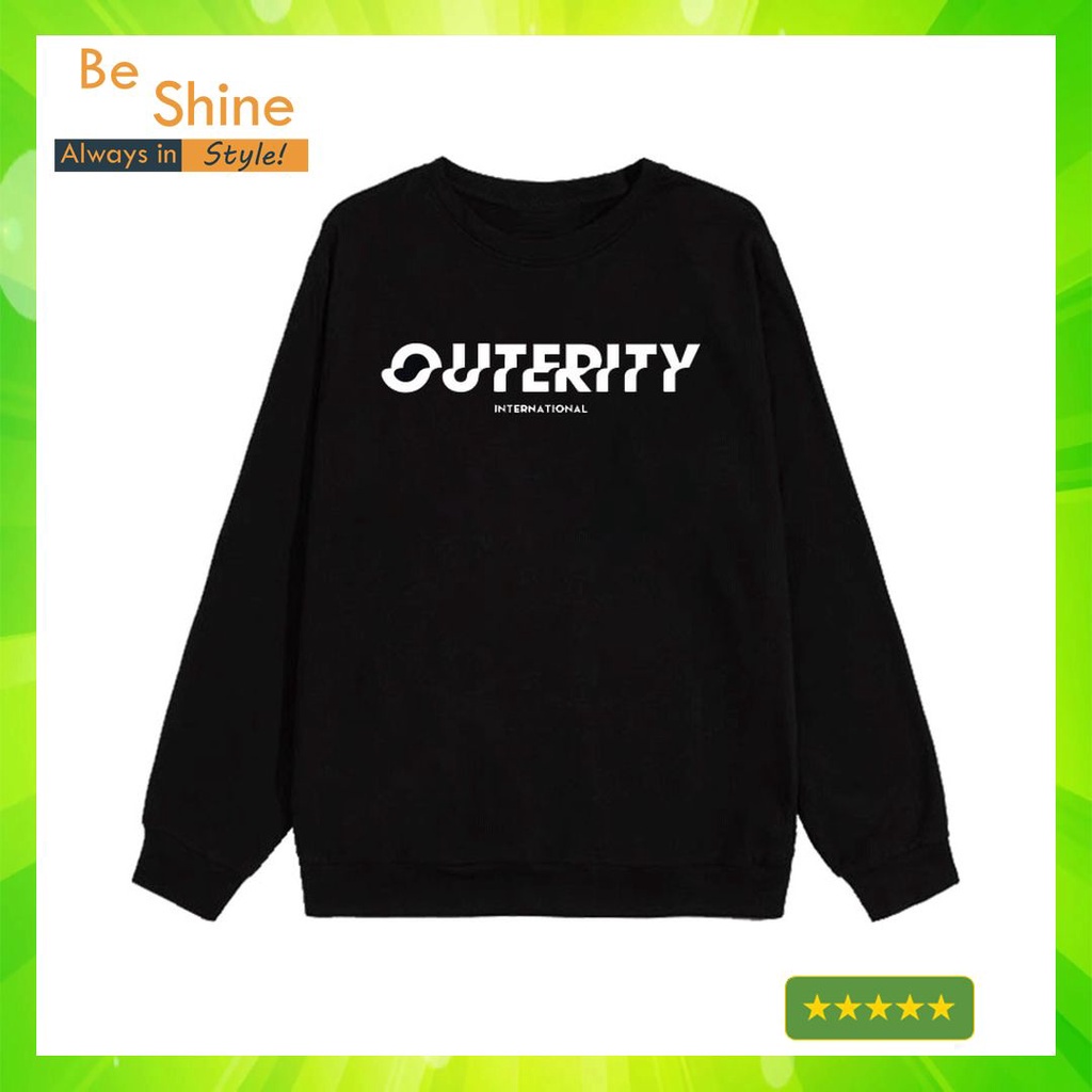 Áo Sweater TATO SHOP In Chữ Outerity - Áo Nỉ Dài Tay Unisex Form Rộng In Hình Local Brand Thời Trang Nam Nữ