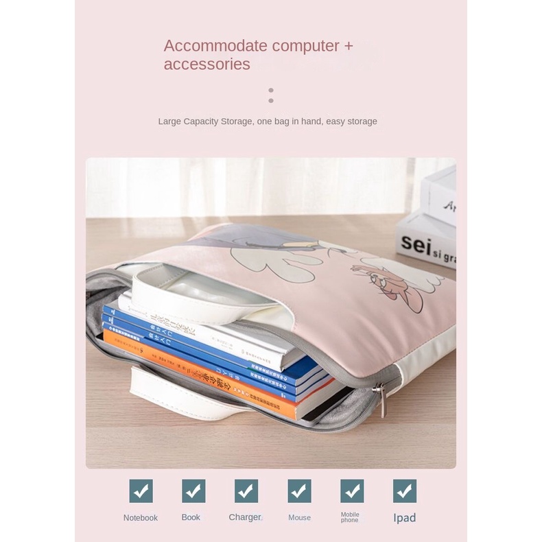 Túi Đựng Bảo Vệ Laptop 52Cm 47 cm 53 cm Họa Tiết Chú Gấu / Dâu Tây Dễ Thương Cho Nữ