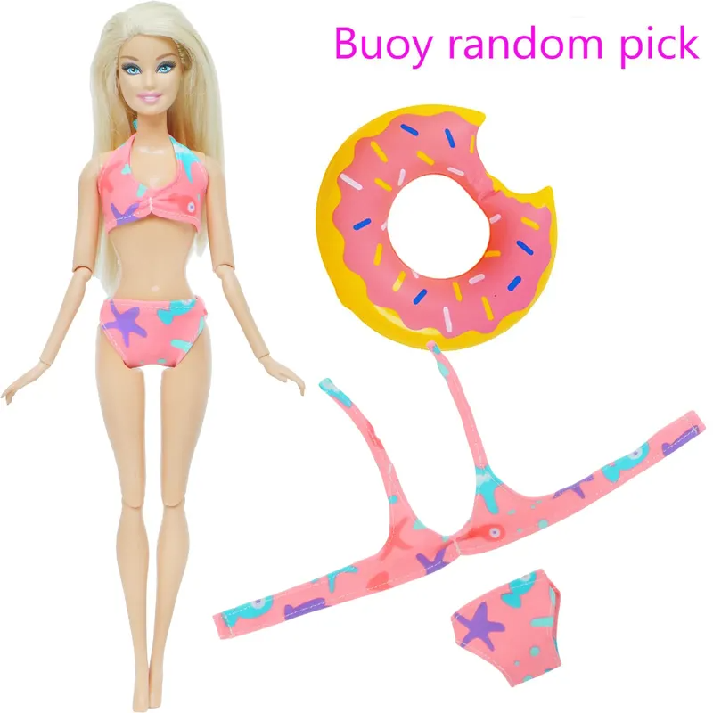Bộ Đồ Bơi Bikini Có Phao Nổi Đáng Yêu Cho Búp Bê Barbie