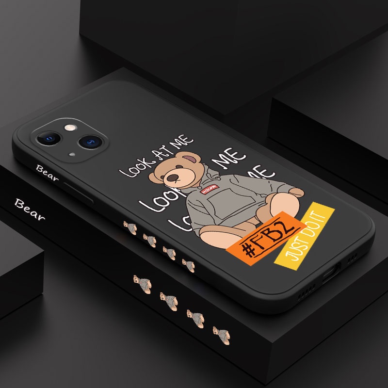 Ốp Điện Thoại Silicone Dẻo In Họa Tiết Gấu Cho IPhone 13 12 Mini Pro Max