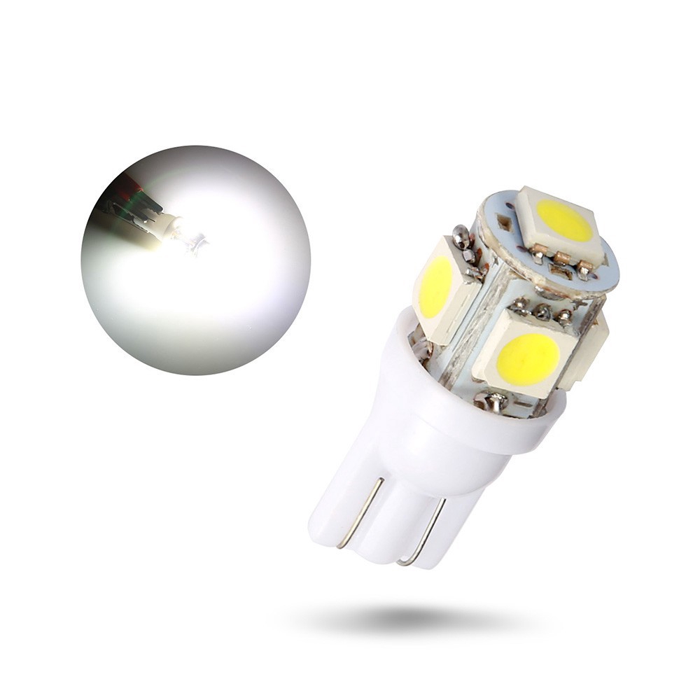 Bóng Đèn Led T10 W5W 5050 5smd Dc 12v Gắn Biển Số Xe Hơi
