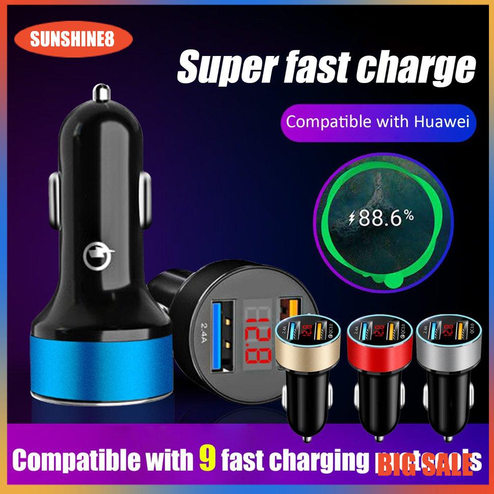 【SUN】[29K]Dual USB Car Charger Portable Car Cigarette Lighter With LED Display