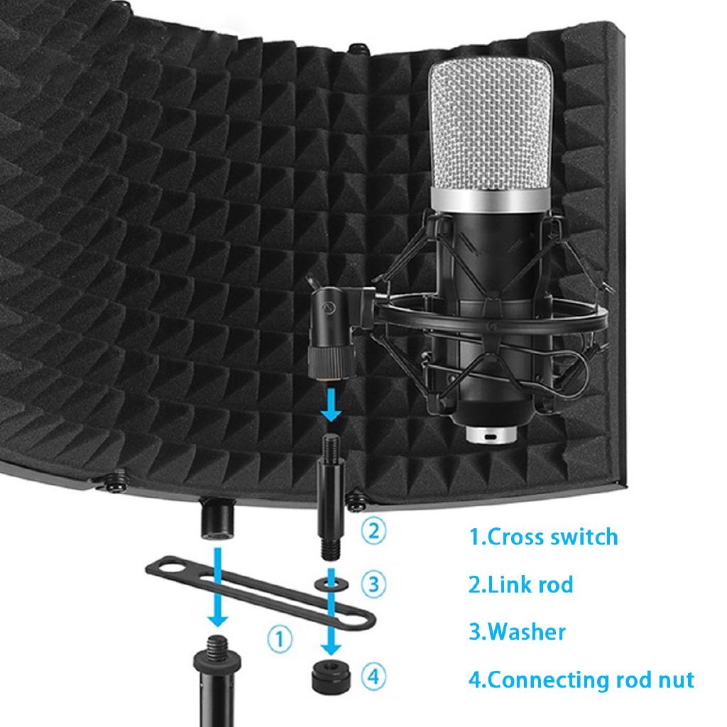 Tấm chắn cách âm cho micro thu âm Studio kèm phụ kiện