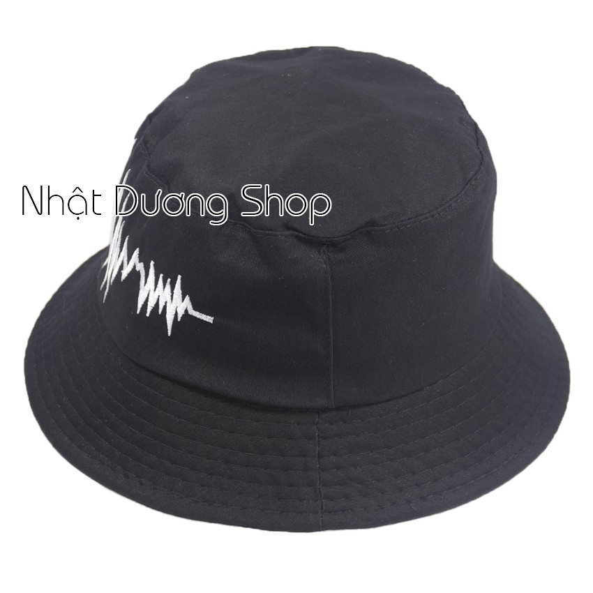 Nón bucket nam mũ tai bèo nhịp tim vành nhỏ mũ bucket nhịp tim
