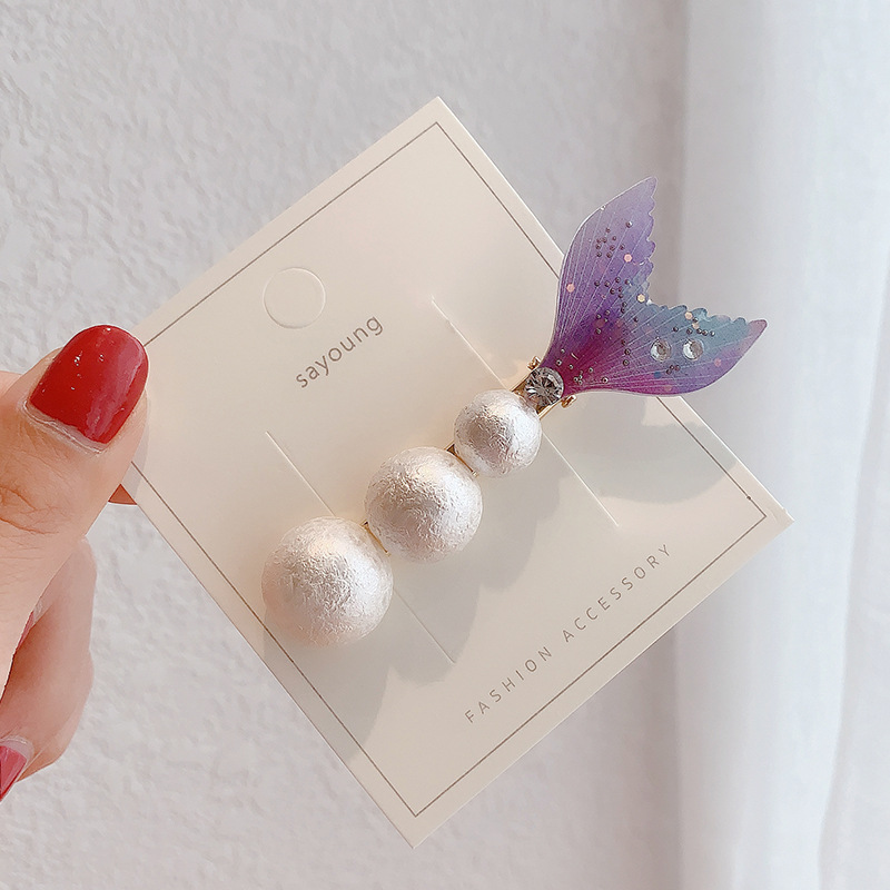 Kẹp tóc đính ngọc trai nhân tạo xinh xắn theo phong cách 2092610