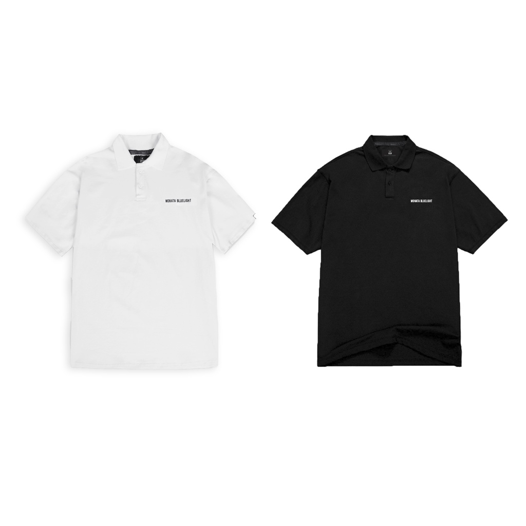 MONATA BLUELIGHT Logo Popular - Áo Polo Logo oversize unisex