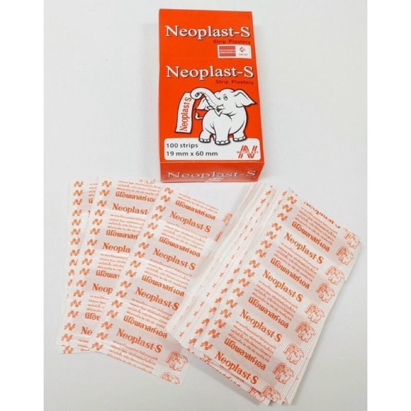 1 hộp 100 miếng băng cá nhân con voi Thái lần Neoplast-s