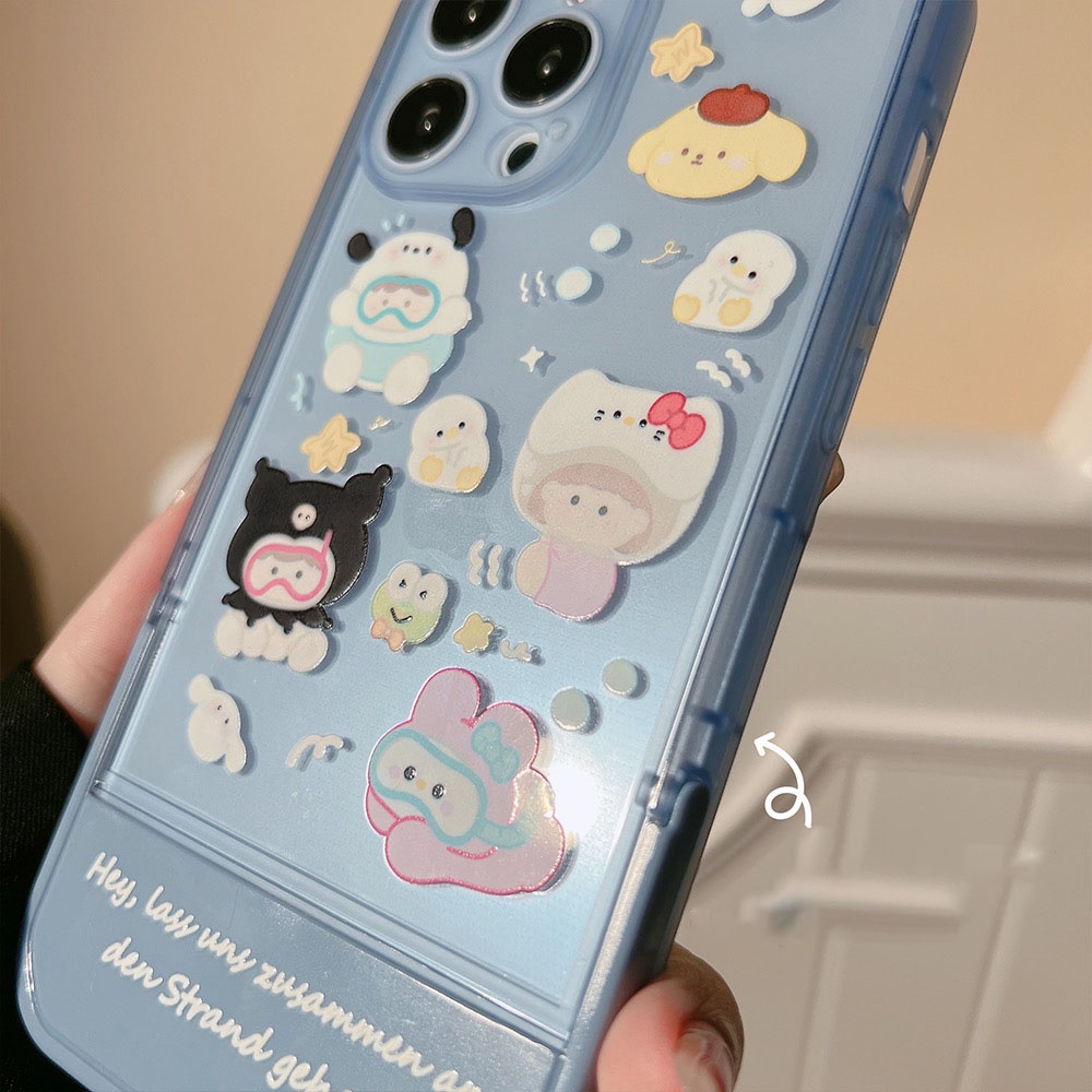 Ốp lưng iphone Sticker Hoạt Hình kèm giá đỡ 13promax/13pro/13/12promax/12pro/12/11promax/11/7plus/8plus - Ina Case