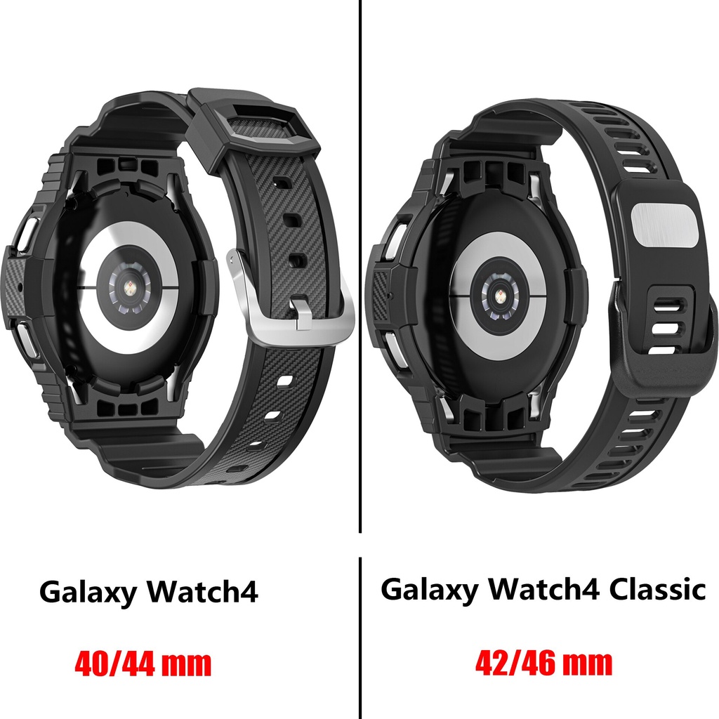 Ốp Bảo Vệ Bằng TPU Sợi Carbon Cho Đồng Hồ Thông Minh Samsung Galaxy Watch 4 / Classic / 46mm / 42mm / Gear s3 Frontier + 4 Dây Đeo