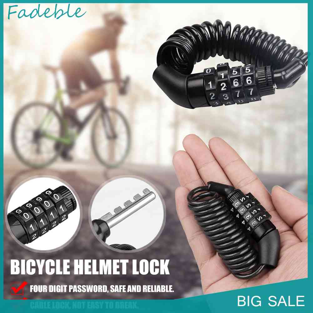 Dây Khóa Mũ Bảo Hiểm Chống Trộm 4 Số An Toàn Dành Cho Xe Đạp Leo Núi