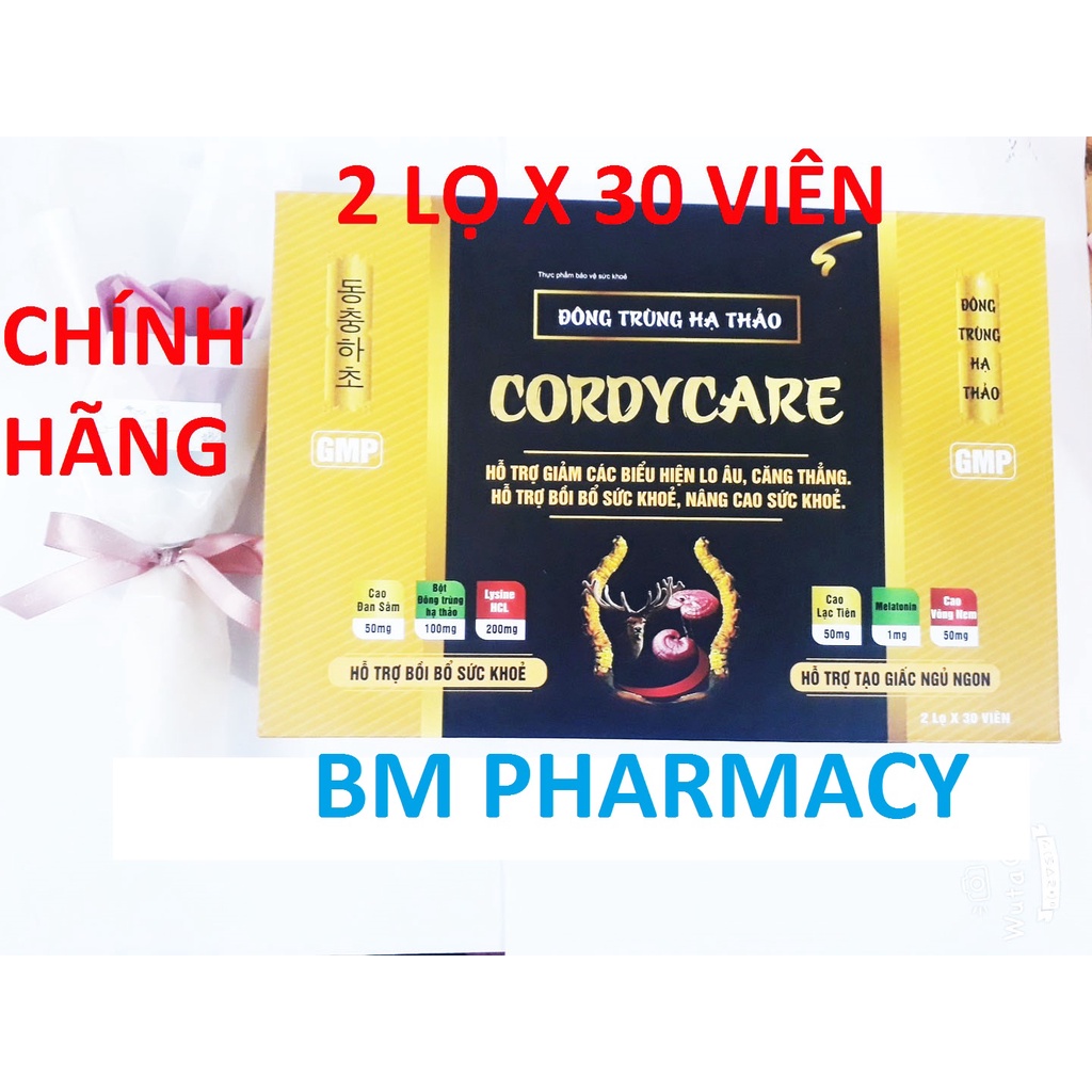 Viên uống ĐÔNG TRÙNG HẠ THẢO CORDYCARE, hỗ trợ tạo giấc ngủ ngon, hỗ trợ bồi bổ sức khỏe và tăng sức đề kháng cho cơ thể