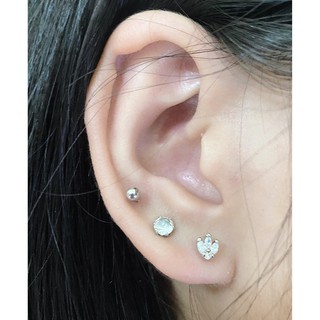 [Triple Leaves] - Khuyên tai nam nữ đính đá hình 3 lá, cánh ấn tượng