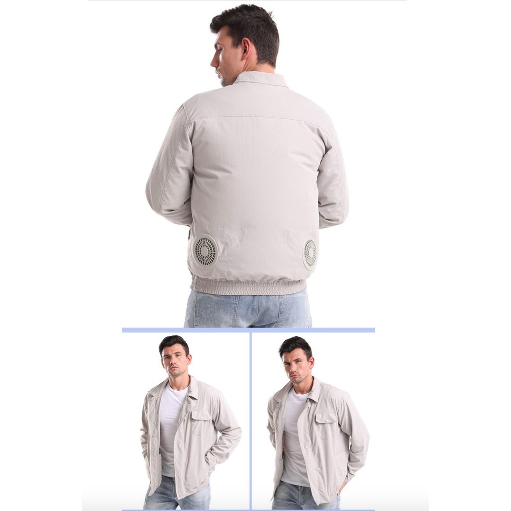 Áo khoác tích hợp quạt điều hòa chống nóng hiệu quả size L COOLING COAT A11 (bao gồm cả sạc dự phòng)