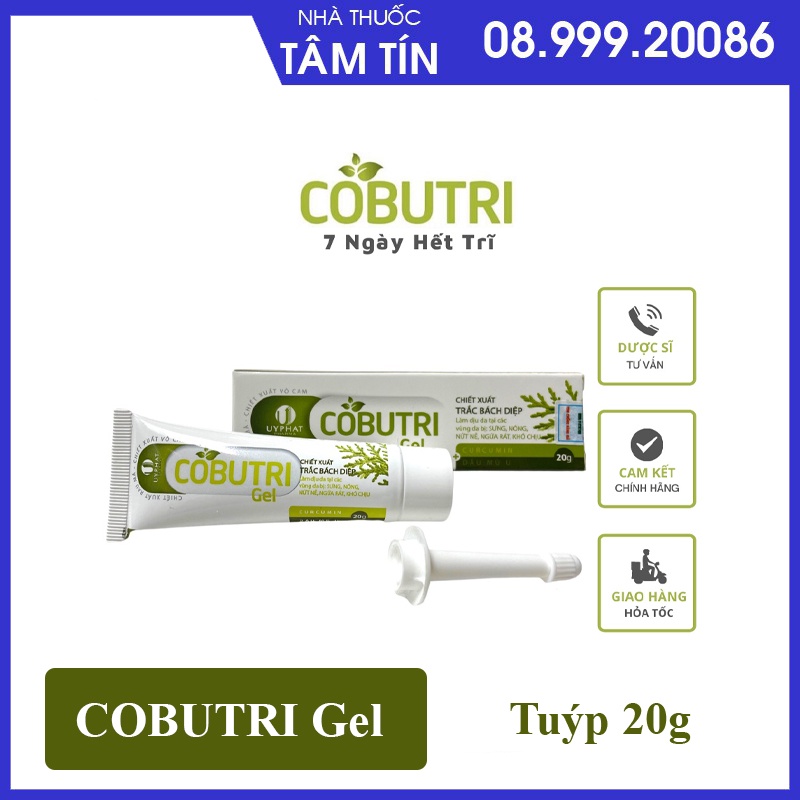 COBUTRI GEL - Gel bôi trĩ, táo bón TUÝP 20g kèm đầu thụt