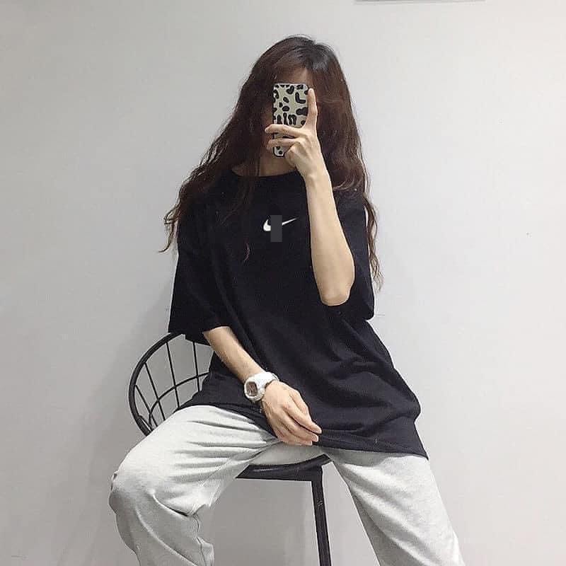 Áo thun tay lỡ in decal logo basic giá rẻ unisex