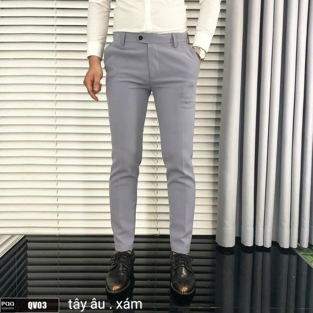 6 màu Quần Tây Kaki Nam Hàn Quốc ống Côn Dáng Ôm ( mặc kèm áo sơ mi trắng cực đẹp )