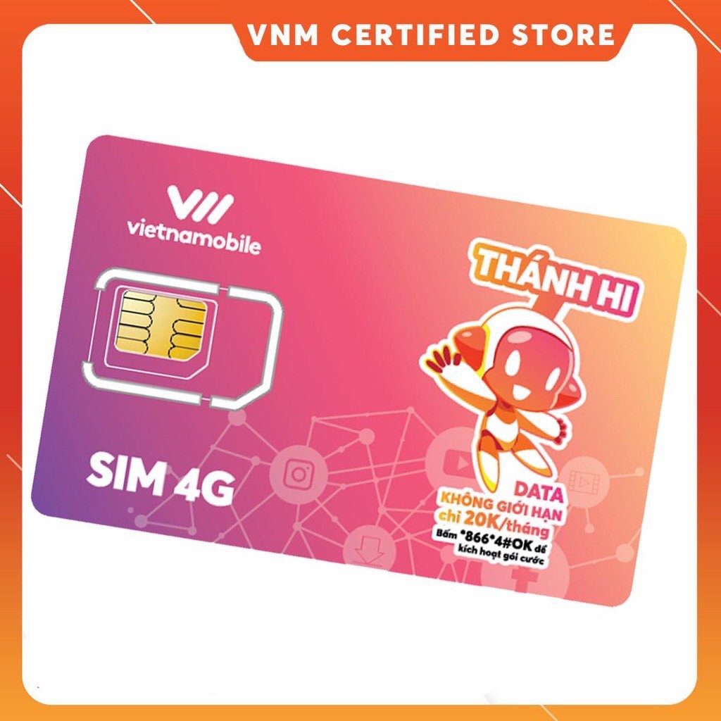 Sim số dịch vụ Vietnamobile tài khoản 0đ
