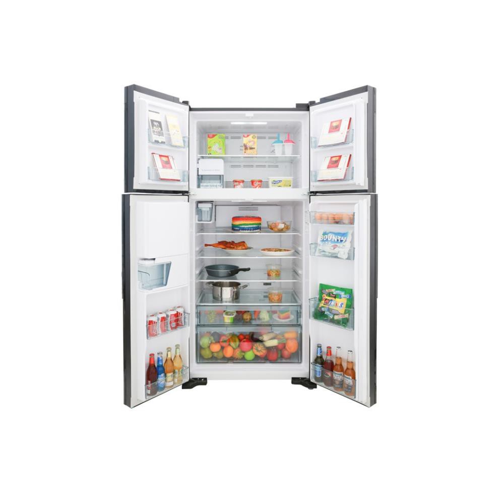 Tủ lạnh Hitachi 4 cánh màu đen đá tự động R-FW690PGV7X